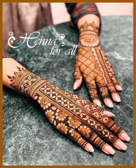 Stylish Back Hand Art With Modern Design And Netted Pattern Stylish Back Hand Mehndi Design